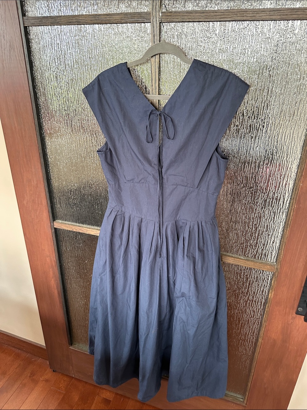 ROSIE ASSOULIN Navy In Full Bloom Dress Elegant Navy V-Neck Midi Dress Sz 10 - Picture 13 of 13